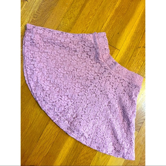 Lace Pink Mini Skater Skirt | Size S - Picture 2 of 3